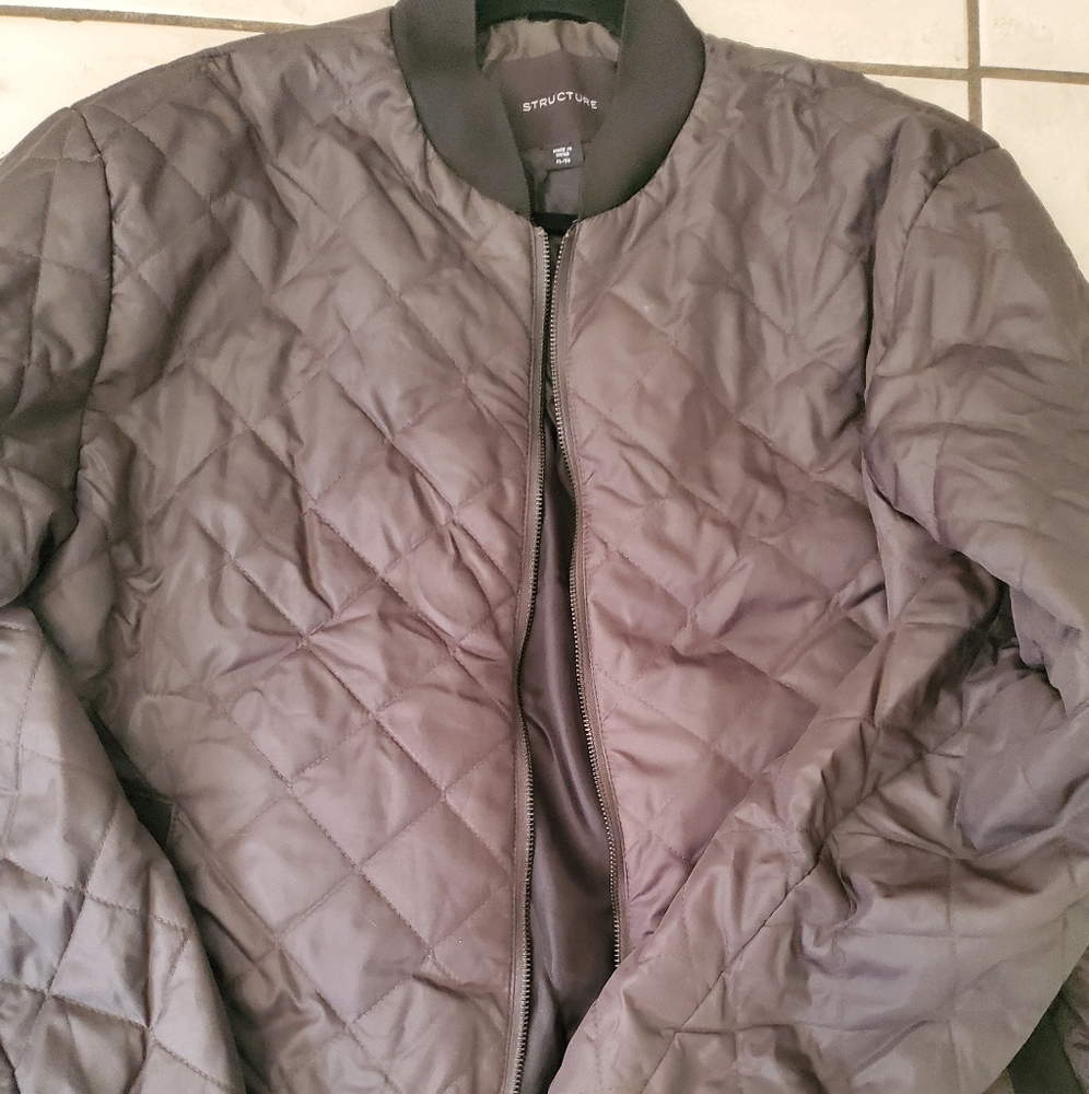 Like new, Structure bomber Jacket in Charcoal grey with quilted design